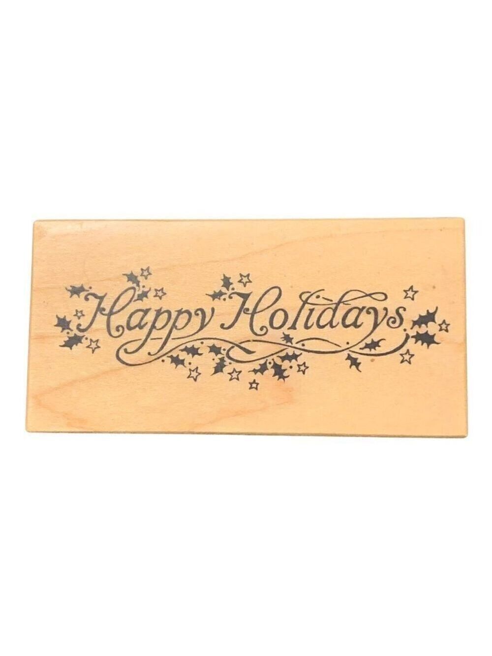 PSX Designs Happy Holidays E079 Mounted Rubber Stamp Christmas Cards Bakery Tags